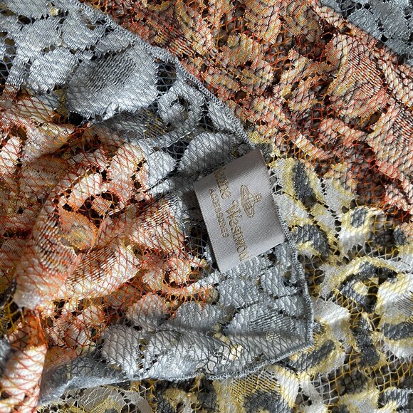 Vivienne Westwood Leopard Lace Scarf Handkerchief - Picture 2 of 3
